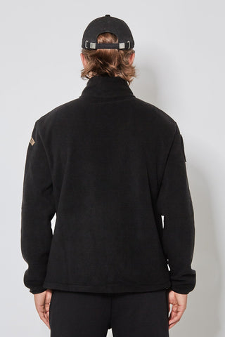 Rückseite der CH+ARMED Artillerie Fleece Jacke in Schwarz, Polyester mit lockerer Passform.