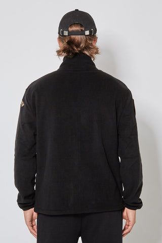 Rückseite der CH+ARMED Pz Gren Fleece Jacke in Schwarz, Polyester mit lockerer Passform.