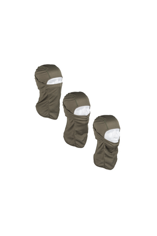 Flexible Sturmmaske Balaclava offen aus 100% Polyester, atmungsaktive und schnelltrocknende Kopfhaube, die Hals, Kinn, Mund und Nase zuverlässig bedeckt, ideal als leichte Unterziehmaske für Helm – weiche, elastische Passform für  Militär, Outdoor, Sport und taktische Einsätze.