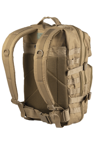 Taktischer Militärrucksack 36L aus robustem 600D Polyester mit PVC-Beschichtung, Molle-System, ergonomisch gepolsterten Schultergurten und Rückenpolsterung aus EVA-Schaum, mehreren Reissverschluss- und Netzfächern sowie Hydropack-Fach – idealer Einsatz- und Outdoor-Rucksack mit hoher Funktionalität und Stauraum.