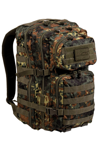 Taktischer Militärrucksack 36L aus robustem 600D Polyester mit PVC-Beschichtung, Molle-System, ergonomisch gepolsterten Schultergurten und Rückenpolsterung aus EVA-Schaum, mehreren Reissverschluss- und Netzfächern sowie Hydropack-Fach – idealer Einsatz- und Outdoor-Rucksack mit hoher Funktionalität und Stauraum.