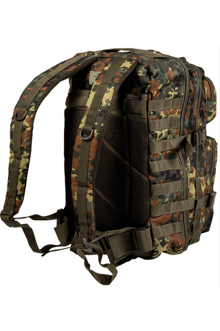 Taktischer Militärrucksack 36L aus robustem 600D Polyester mit PVC-Beschichtung, Molle-System, ergonomisch gepolsterten Schultergurten und Rückenpolsterung aus EVA-Schaum, mehreren Reissverschluss- und Netzfächern sowie Hydropack-Fach – idealer Einsatz- und Outdoor-Rucksack mit hoher Funktionalität und Stauraum.